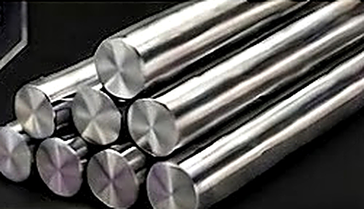 Bundle of bright stainless steel round bars